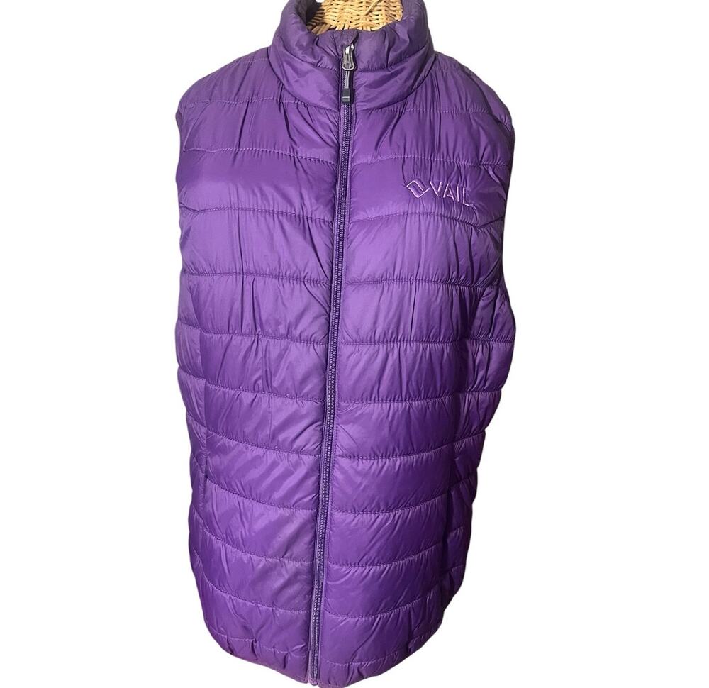 Landway Outerwear Purple Women's Polyloft Puffer Down Vest Vail Logo Size L